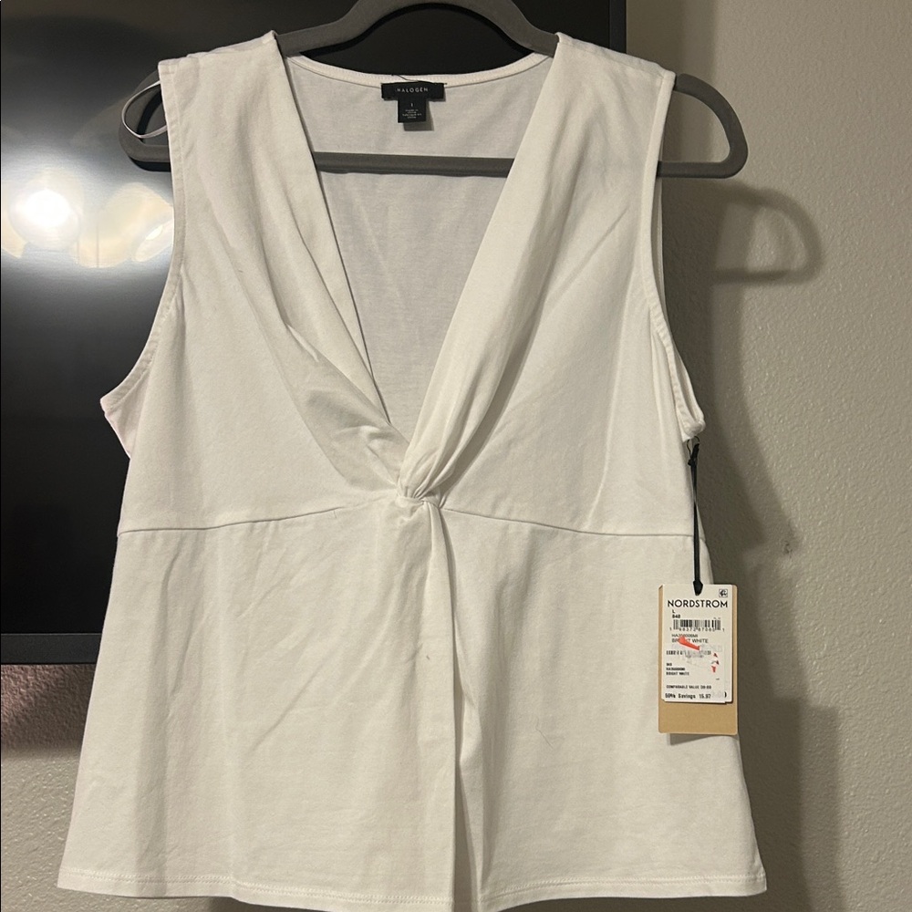 Nordstrom Cream V-Neck Blouse